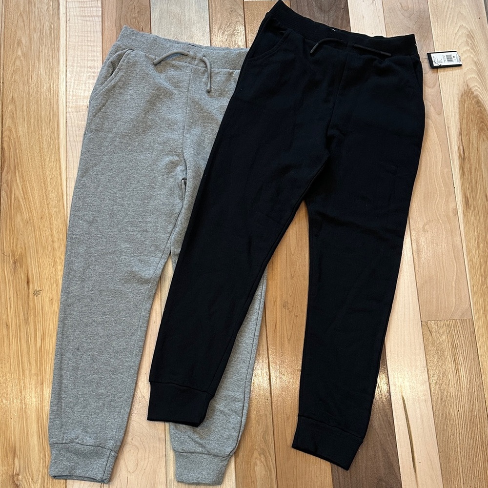 Boys size 14 Kenneth Cole Jogger Pants - Black and Heather Gray